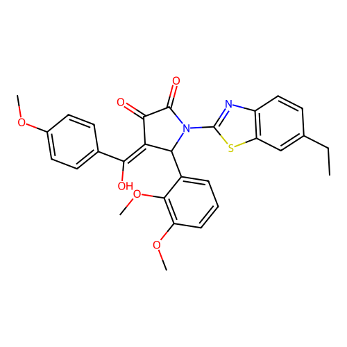 (4E)-5-(2,3-dimethoxyphenyl)-1-(6-ethyl-1,3-benzothiazol-2-yl)-4-[hydroxy(4-methoxyphenyl)methylidene]pyrrolidine-2,3-dione structure