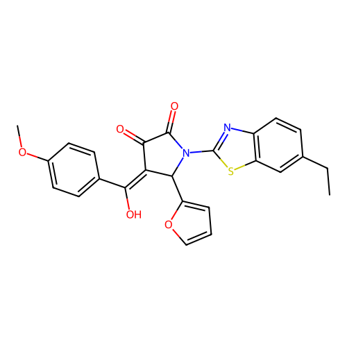 (4E)-1-(6-ethyl-1,3-benzothiazol-2-yl)-5-(furan-2-yl)-4-[hydroxy(4-methoxyphenyl)methylidene]pyrrolidine-2,3-dione structure
