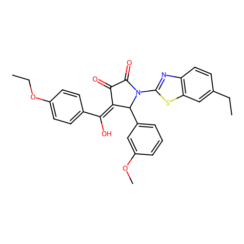 4-(4-ethoxybenzoyl)-1-(6-ethylbenzo[d]thiazol-2-yl)-3-hydroxy-5-(3-methoxyphenyl)-1H-pyrrol-2(5H)-one structure
