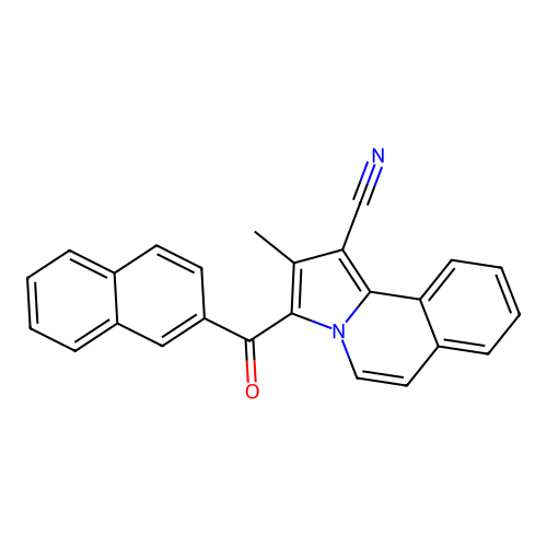2-Methyl-3-(2-naphthoyl)pyrrolo(2,1-A)isoquinoline-1-carbonitrile structure