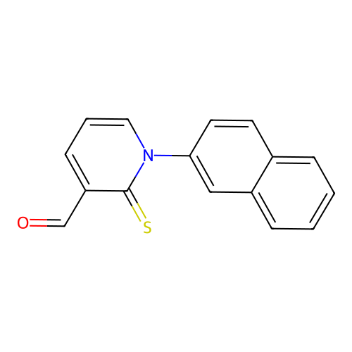 3-Pyridinecarboxaldehyde, 1,2-dihydro-1-(2-naphthalenyl)-2-thioxo- structure