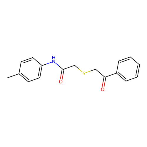 N-(4-methylphenyl)-2-phenacylsulfanylacetamide structure