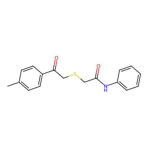 2-[2-(4-methylphenyl)-2-oxoethyl]sulfanyl-N-phenylacetamide structure