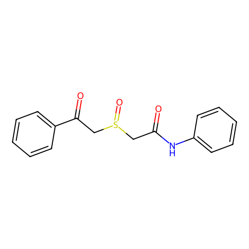 2-(Benzoylmethylsulfinyl)acetanilide structure