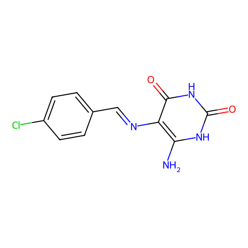 6-Amino-5-[(4-chlorobenzylidene)amino]-2,4-pyrimidinediol structure