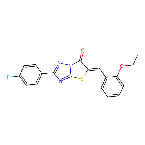 (Z)-5-(2-ethoxybenzylidene)-2-(4-fluorophenyl)thiazolo[3,2-b][1,2,4]triazol-6(5H)-one structure