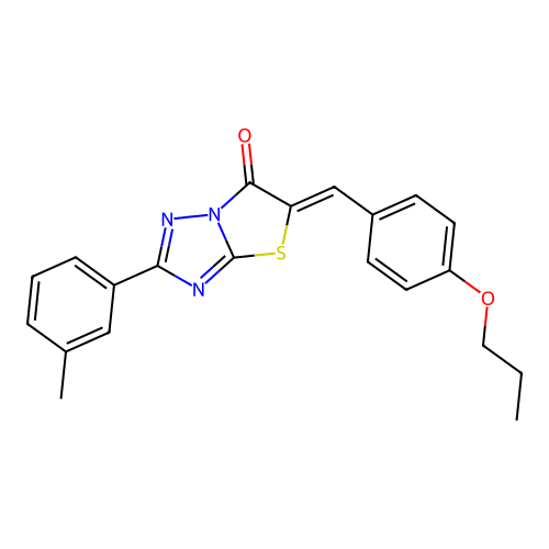(Z)-5-(4-propoxybenzylidene)-2-(m-tolyl)thiazolo[3,2-b][1,2,4]triazol-6(5H)-one structure