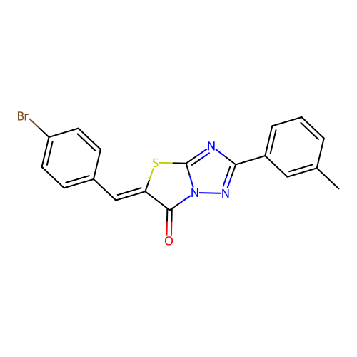 (Z)-5-(4-bromobenzylidene)-2-(m-tolyl)thiazolo[3,2-b][1,2,4]triazol-6(5H)-one structure
