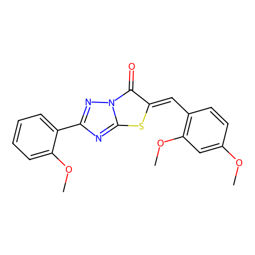 (5Z)-5-[(2,4-dimethoxyphenyl)methylidene]-2-(2-methoxyphenyl)-[1,3]thiazolo[3,2-b][1,2,4]triazol-6-one structure