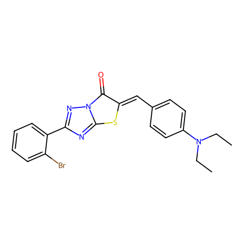 (Z)-2-(2-bromophenyl)-5-(4-(diethylamino)benzylidene)thiazolo[3,2-b][1,2,4]triazol-6(5H)-one structure