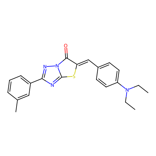 (Z)-5-(4-(diethylamino)benzylidene)-2-(m-tolyl)thiazolo[3,2-b][1,2,4]triazol-6(5H)-one structure