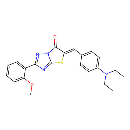 (5Z)-5-[[4-(diethylamino)phenyl]methylidene]-2-(2-methoxyphenyl)-[1,3]thiazolo[3,2-b][1,2,4]triazol-6-one structure