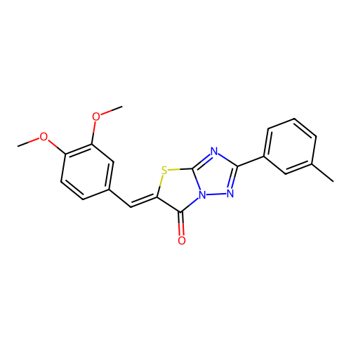 (Z)-5-(3,4-dimethoxybenzylidene)-2-(m-tolyl)thiazolo[3,2-b][1,2,4]triazol-6(5H)-one structure