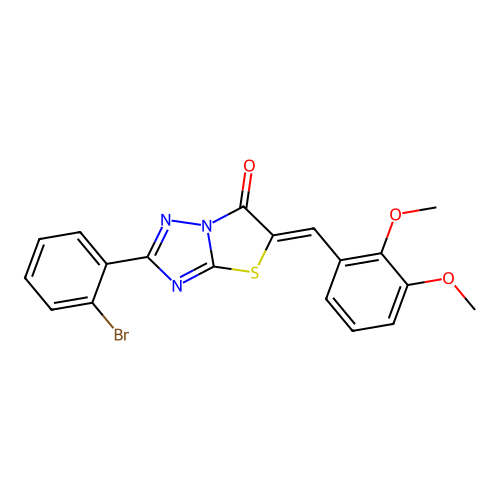 (Z)-2-(2-bromophenyl)-5-(2,3-dimethoxybenzylidene)thiazolo[3,2-b][1,2,4]triazol-6(5H)-one structure