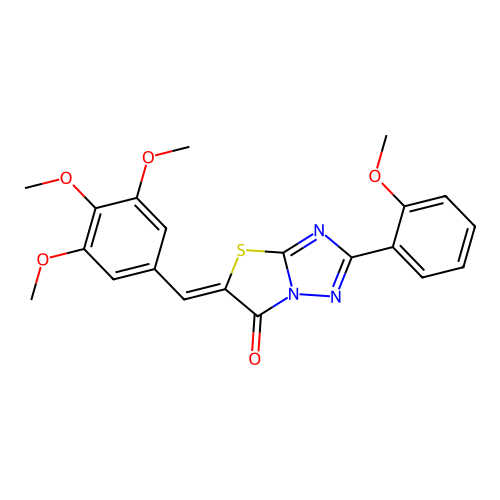 (5Z)-2-(2-methoxyphenyl)-5-[(3,4,5-trimethoxyphenyl)methylidene]-[1,3]thiazolo[3,2-b][1,2,4]triazol-6-one structure