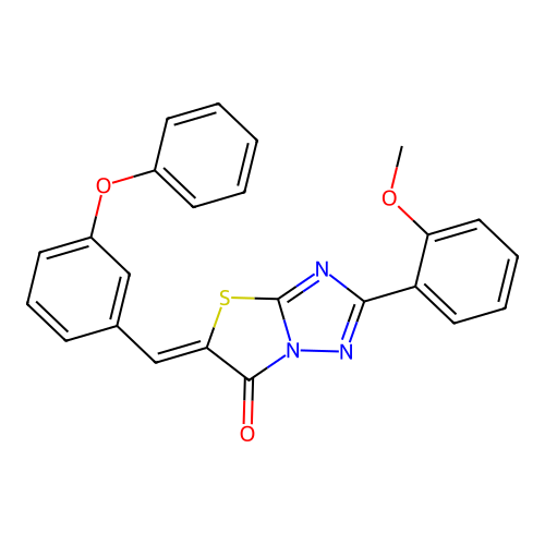 (Z)-2-(2-methoxyphenyl)-5-(3-phenoxybenzylidene)thiazolo[3,2-b][1,2,4]triazol-6(5H)-one structure