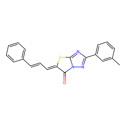 (Z)-5-((E)-3-phenylallylidene)-2-(m-tolyl)thiazolo[3,2-b][1,2,4]triazol-6(5H)-one structure