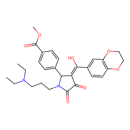 methyl 4-(1-(3-(diethylamino)propyl)-3-(2,3-dihydrobenzo[b][1,4]dioxine-6-carbonyl)-4-hydroxy-5-oxo-2,5-dihydro-1H-pyrrol-2-yl)benzoate structure