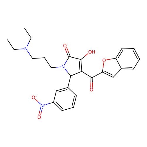 3-(1-benzofuran-2-carbonyl)-1-[3-(diethylamino)propyl]-4-hydroxy-2-(3-nitrophenyl)-2H-pyrrol-5-one structure