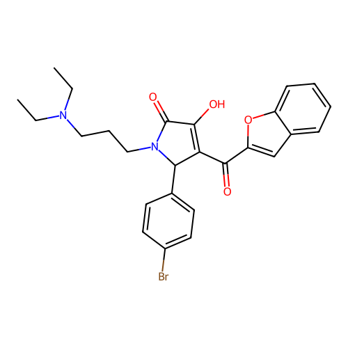 3-(1-benzofuran-2-carbonyl)-2-(4-bromophenyl)-1-[3-(diethylamino)propyl]-4-hydroxy-2H-pyrrol-5-one structure