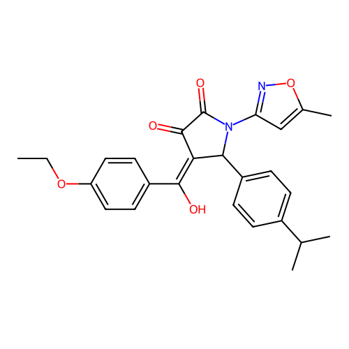 (4E)-4-[(4-ethoxyphenyl)(hydroxy)methylidene]-1-(5-methyl-1,2-oxazol-3-yl)-5-[4-(propan-2-yl)phenyl]pyrrolidine-2,3-dione structure