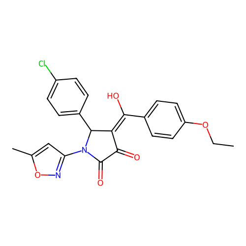 5-(4-chlorophenyl)-4-(4-ethoxybenzoyl)-3-hydroxy-1-(5-methylisoxazol-3-yl)-1H-pyrrol-2(5H)-one structure