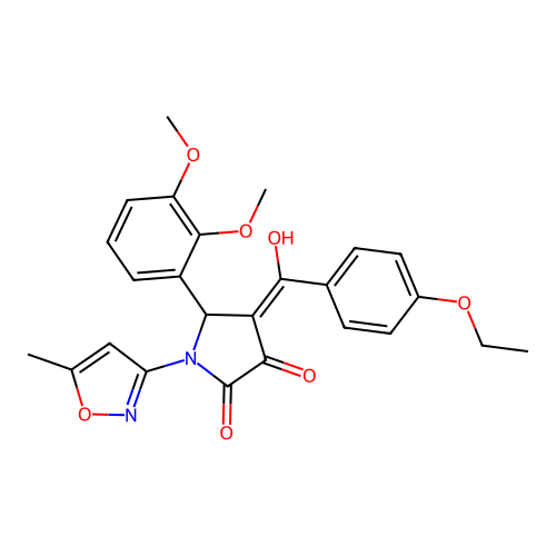 (4E)-5-(2,3-dimethoxyphenyl)-4-[(4-ethoxyphenyl)(hydroxy)methylidene]-1-(5-methyl-1,2-oxazol-3-yl)pyrrolidine-2,3-dione structure