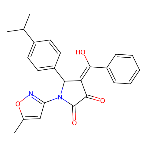 4-benzoyl-3-hydroxy-5-(4-isopropylphenyl)-1-(5-methylisoxazol-3-yl)-1H-pyrrol-2(5H)-one structure