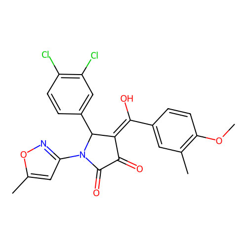 5-(3,4-dichlorophenyl)-3-hydroxy-4-(4-methoxy-3-methylbenzoyl)-1-(5-methylisoxazol-3-yl)-1H-pyrrol-2(5H)-one structure