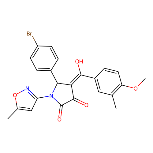 5-(4-bromophenyl)-3-hydroxy-4-(4-methoxy-3-methylbenzoyl)-1-(5-methylisoxazol-3-yl)-1H-pyrrol-2(5H)-one structure