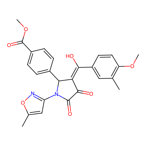 methyl 4-(4-hydroxy-3-(4-methoxy-3-methylbenzoyl)-1-(5-methylisoxazol-3-yl)-5-oxo-2,5-dihydro-1H-pyrrol-2-yl)benzoate structure