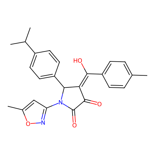 3-hydroxy-5-(4-isopropylphenyl)-4-(4-methylbenzoyl)-1-(5-methylisoxazol-3-yl)-1H-pyrrol-2(5H)-one structure