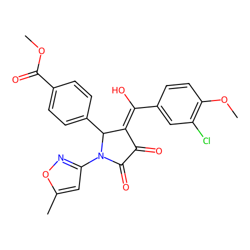 methyl 4-(3-(3-chloro-4-methoxybenzoyl)-4-hydroxy-1-(5-methylisoxazol-3-yl)-5-oxo-2,5-dihydro-1H-pyrrol-2-yl)benzoate structure
