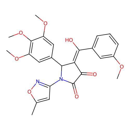 (4E)-4-[hydroxy(3-methoxyphenyl)methylidene]-1-(5-methyl-1,2-oxazol-3-yl)-5-(3,4,5-trimethoxyphenyl)pyrrolidine-2,3-dione structure