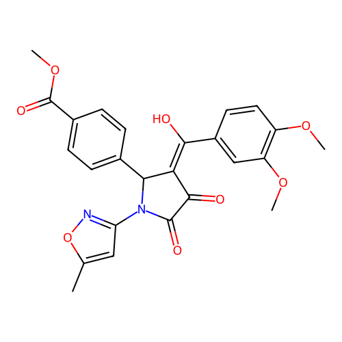 methyl 4-(3-(3,4-dimethoxybenzoyl)-4-hydroxy-1-(5-methylisoxazol-3-yl)-5-oxo-2,5-dihydro-1H-pyrrol-2-yl)benzoate structure