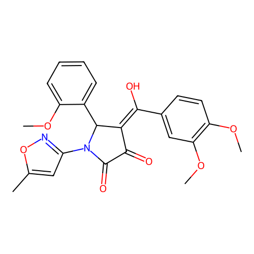4-(3,4-dimethoxybenzoyl)-3-hydroxy-5-(2-methoxyphenyl)-1-(5-methylisoxazol-3-yl)-1H-pyrrol-2(5H)-one structure