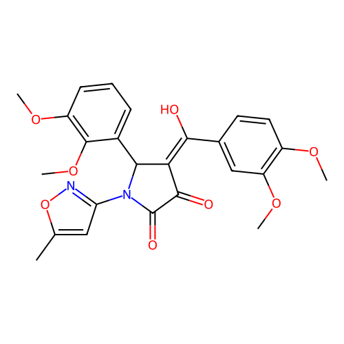 (4E)-5-(2,3-dimethoxyphenyl)-4-[(3,4-dimethoxyphenyl)(hydroxy)methylidene]-1-(5-methyl-1,2-oxazol-3-yl)pyrrolidine-2,3-dione structure