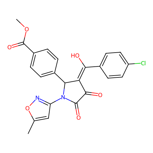 methyl 4-(3-(4-chlorobenzoyl)-4-hydroxy-1-(5-methylisoxazol-3-yl)-5-oxo-2,5-dihydro-1H-pyrrol-2-yl)benzoate structure