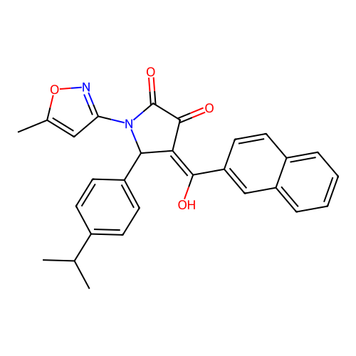 4-(2-naphthoyl)-3-hydroxy-5-(4-isopropylphenyl)-1-(5-methylisoxazol-3-yl)-1H-pyrrol-2(5H)-one structure