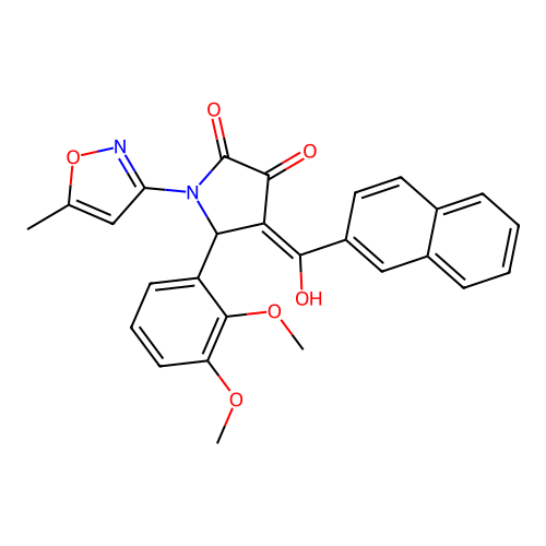 (4E)-5-(2,3-dimethoxyphenyl)-4-[hydroxy(naphthalen-2-yl)methylidene]-1-(5-methyl-1,2-oxazol-3-yl)pyrrolidine-2,3-dione structure