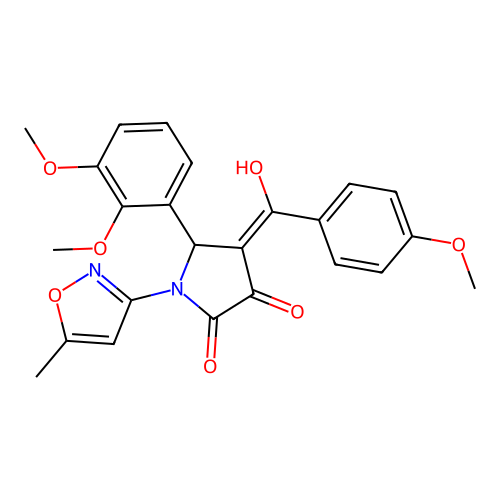 5-(2,3-dimethoxyphenyl)-3-hydroxy-4-(4-methoxybenzoyl)-1-(5-methylisoxazol-3-yl)-1H-pyrrol-2(5H)-one structure