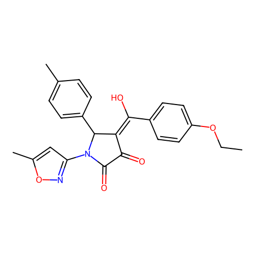 4-(4-ethoxybenzoyl)-3-hydroxy-1-(5-methylisoxazol-3-yl)-5-(p-tolyl)-1H-pyrrol-2(5H)-one structure