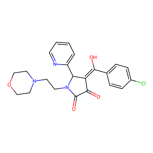 4-(4-chlorobenzoyl)-3-hydroxy-1-(2-morpholinoethyl)-5-(pyridin-2-yl)-1H-pyrrol-2(5H)-one structure