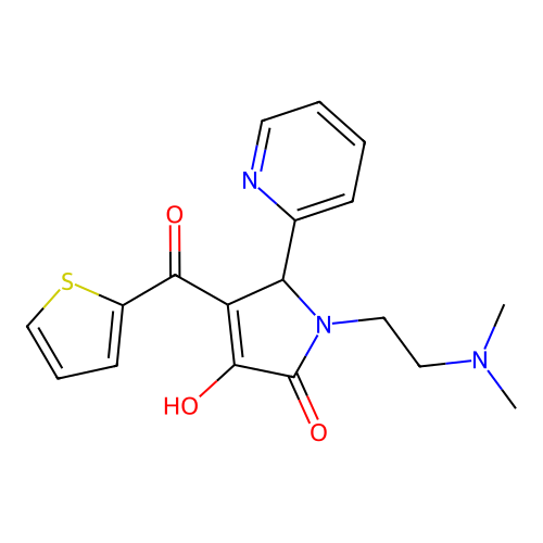 (4E)-1-[2-(dimethylamino)ethyl]-4-[hydroxy(thiophen-2-yl)methylidene]-5-(pyridin-2-yl)pyrrolidine-2,3-dione structure
