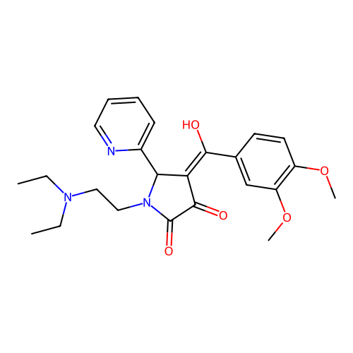 1-[2-(diethylamino)ethyl]-4-(3,4-dimethoxybenzoyl)-3-hydroxy-5-(2-pyridinyl)-1,5-dihydro-2H-pyrrol-2-one structure