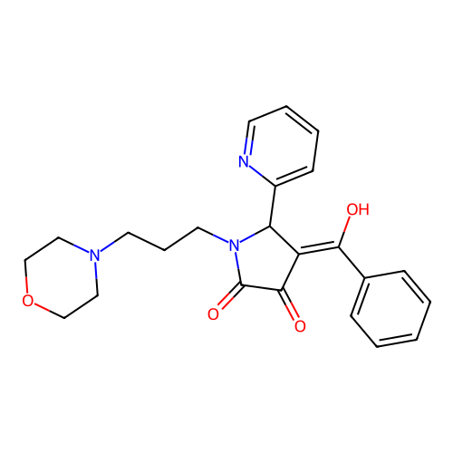 4-benzoyl-3-hydroxy-1-(3-morpholinopropyl)-5-(pyridin-2-yl)-1H-pyrrol-2(5H)-one structure