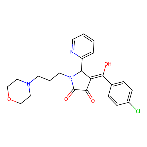 4-(4-chlorobenzoyl)-3-hydroxy-1-[3-(morpholin-4-yl)propyl]-5-(pyridin-2-yl)-2,5-dihydro-1H-pyrrol-2-one structure