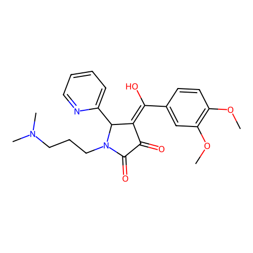 4-(3,4-dimethoxybenzoyl)-1-[3-(dimethylamino)propyl]-3-hydroxy-5-(pyridin-2-yl)-2,5-dihydro-1H-pyrrol-2-one structure