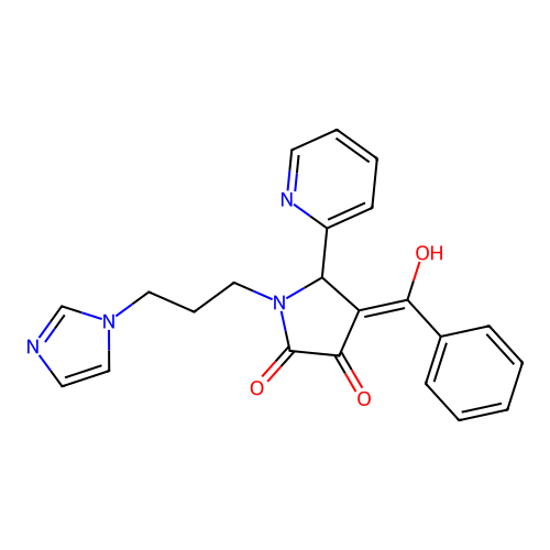 1-(3-(1H-imidazol-1-yl)propyl)-4-benzoyl-3-hydroxy-5-(pyridin-2-yl)-1H-pyrrol-2(5H)-one structure