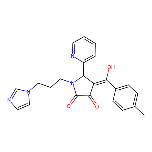 1-(3-(1H-imidazol-1-yl)propyl)-3-hydroxy-4-(4-methylbenzoyl)-5-(pyridin-2-yl)-1H-pyrrol-2(5H)-one structure